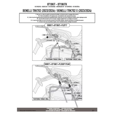   GIVI 8719KIT – Adapter Benelli TRK 702/702 X oldaldoboz-tartókhoz