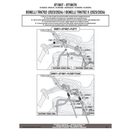 GIVI 8719KIT – Adapter Benelli TRK 702/702 X oldaldoboz-tartókhoz