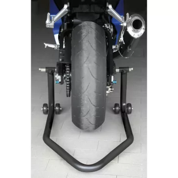 LAMPA motoremelő bak, hátsó kerékhez, gumis adapterrel