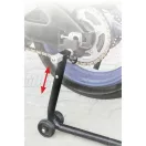 LAMPA motoremelő bak, hátsó kerékhez, gumis tartóval, állítható magasságú