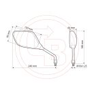 Tükör Lampa SPACE menet M10x1,25 jobb (1pár)