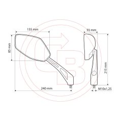 Tükör Lampa INFINITY menet M10x1,25 jobb (1pár)