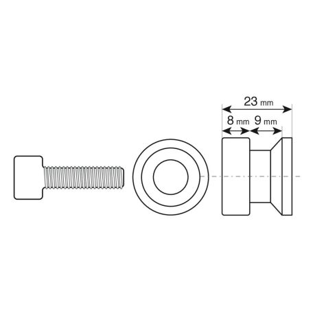 Emelő adapter menet:M8x1,25 ezüst (Lampa)