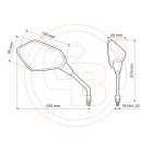 Tükör Lampa KABA menet M10x1,25 jobb (1pár)