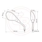 Tükör Lampa DIKE menet M10x1,25 jobb (1pár)