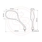 Tükör Lampa KIRO menet M10x1,25 jobb (1pár)