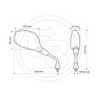Tükör Lampa TRAX menet M10x1,25 jobb (1pár)