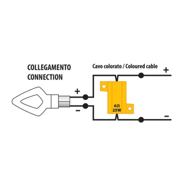 Előtétellenállás indexhez 12V 25W 6Ohm (2db)
