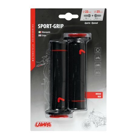 Markolat gumi LAMPA sport fekete / piros nyitott