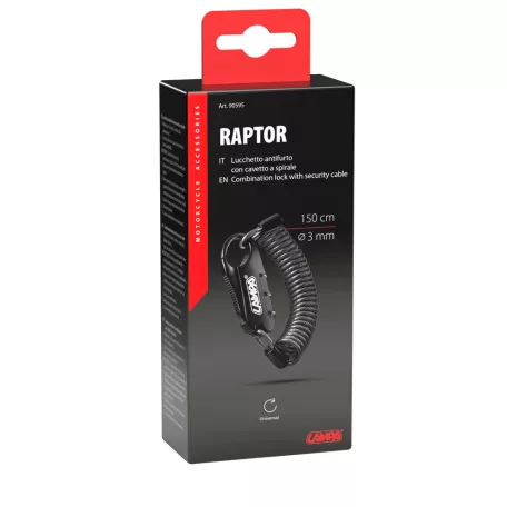 Sisakakasztó kábel számzárral 150cm (LAMPA)