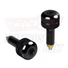 Kormányvégdísz gumis LAMPA fekete bordás (13mm)