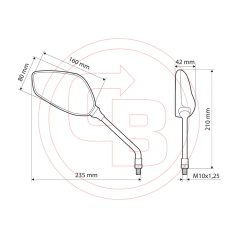 Tükör Lampa SPLINTER menet M10x1,25 jobb (1pár)