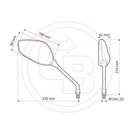 Tükör Lampa SPLINTER menet M10x1,25 jobb (1pár)