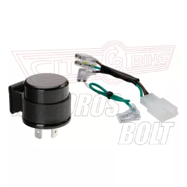 Indexrelé 12V 10A 3 lábu univerzális (kábelekkel)