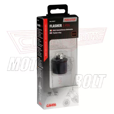 Indexrelé 12V 10A 3 lábu univerzális (kábelekkel)