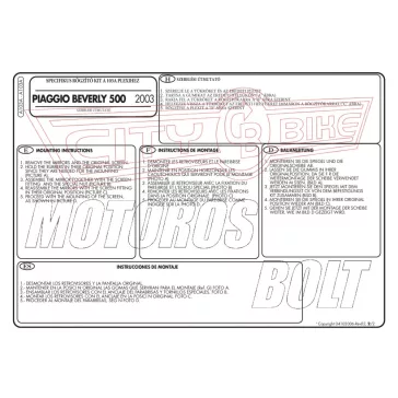   Plexi-szélvédő TARTÓ Piaggio Beverly Tourer 125-250-300-400 (08-10) / Piaggio Beverly 500 (03-07) GIVI
