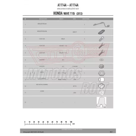 Plexi-szélvédő TARTÓ Honda Wave 110I (12-14) GIVI