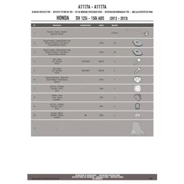 Plexi-szélvédő TARTÓ Honda SH 125I-150I ABS (12-16) GIVI