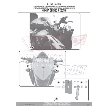 Plexi-szélvédő Honda CB 500 F (2016-2018) GIVI