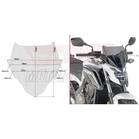 Plexi-szélvédő Honda CB 650 F (2017-2018) GIVI