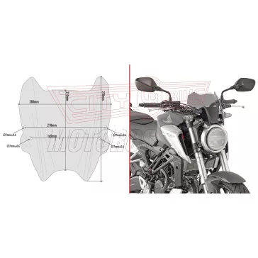   Plexi-szélvédő Honda CB 125 R (2018-2024) / Honda CB 300 R (2018-2026) GIVI