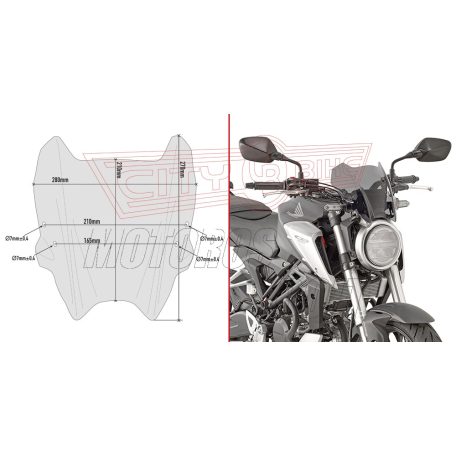 Plexi-szélvédő Honda CB 125 R (2018-2023) / Honda CB 300 R (2018-2023) GIVI