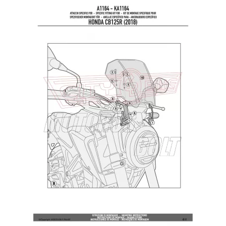 Plexi-szélvédő Honda CB 125 R (2018-2024) / Honda CB 300 R (2018-2024) GIVI