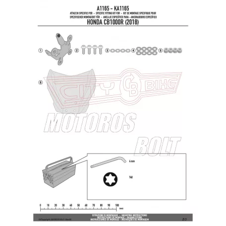Plexi-szélvédő Honda CB 1000 R (2018-2019) GIVI