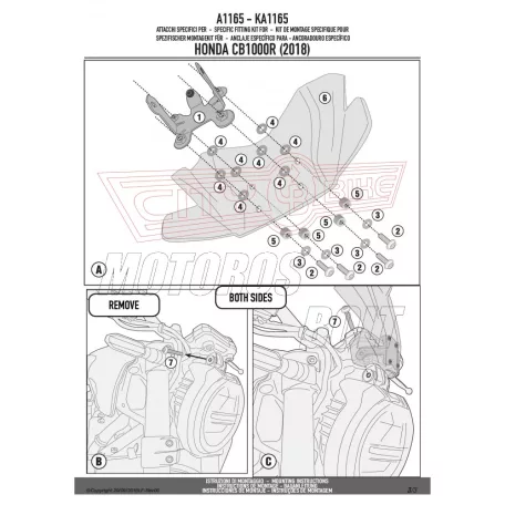 Plexi-szélvédő Honda CB 1000 R (2018-2019) GIVI
