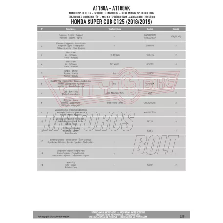 Plexi-szélvédő TARTÓ Honda Super Cub C125 (2018-2024) GIVI
