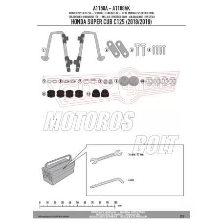 Plexi-szélvédő TARTÓ Honda Super Cub C125 (2018-2024) GIVI