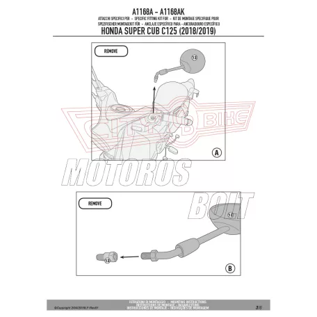 Plexi-szélvédő TARTÓ Honda Super Cub C125 (2018-2024) GIVI