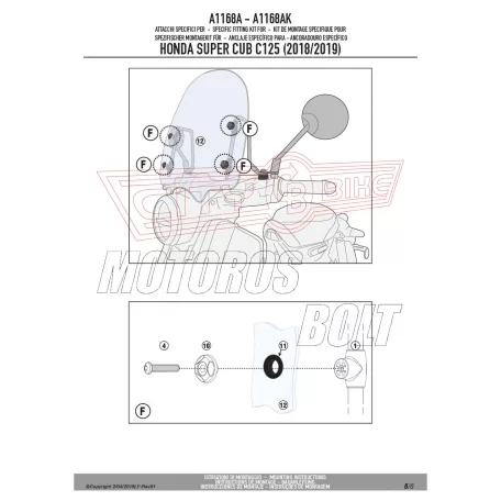 Plexi-szélvédő TARTÓ Honda Super Cub C125 (2018-2024) GIVI