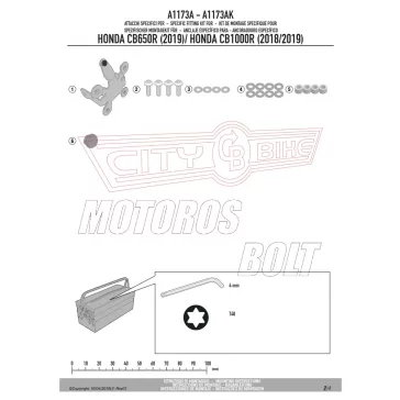   Plexi-szélvédő TARTÓ Honda CB 650 R (2019-2020) / Hona CB 650 R (2021-2023) / Honda CB 1000 R (2018-2020) GIVI