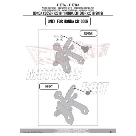 Plexi-szélvédő TARTÓ Honda CB 650 R (2019-2020) / Hona CB 650 R (2021-2023) / Honda CB 1000 R (2018-2020) GIVI