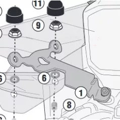   Plexi-szélvédő TARTÓ Honda CB 750 Hornet (2023-2024) GIVI