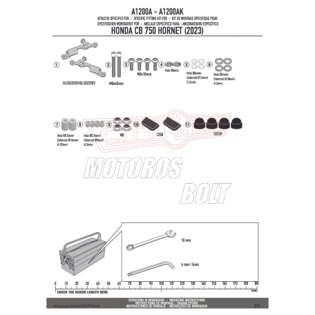 Plexi-szélvédő TARTÓ Honda CB 750 Hornet (2023-2024) GIVI