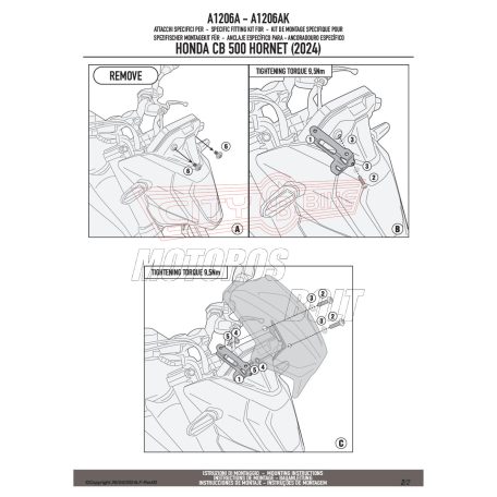 Plexi-szélvédő TARTÓ HONDA CB 500 HORNET (24) GIVI