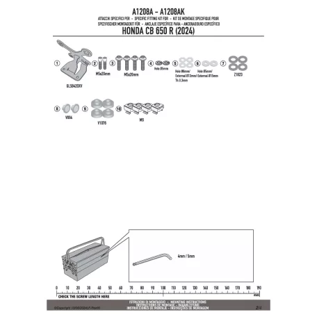 Rögzítő készlet GIVI szélvédőhöz (HONDA CB 650 R 2024-2025)