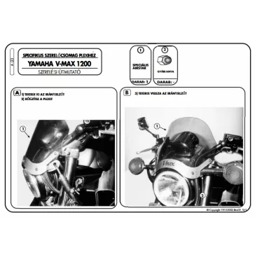 Plexi-szélvédő Yamaha V-Max 1200 GIVI