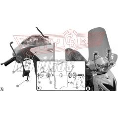 Plexi-szélvédő TARTÓ Suzuki Sixten 125-150 (08-16) GIVI