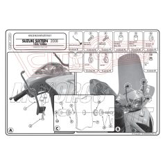 Plexi-szélvédő TARTÓ Suzuki Sixten 125-150 (08-16) GIVI