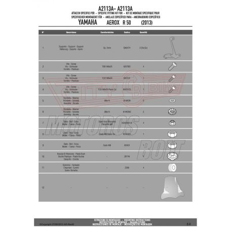 Plexi-szélvédő TARTÓ MBK Nitro (2013-2017) / Yamaha Aerox R 50 (2013-2018) GIVI