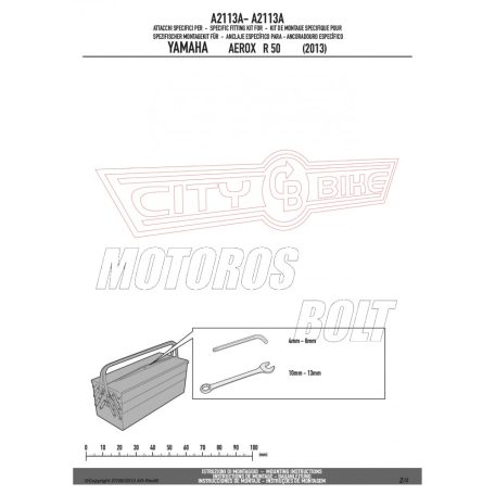 Plexi-szélvédő TARTÓ MBK Nitro (2013-2017) / Yamaha Aerox R 50 (2013-2018) GIVI