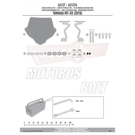 Plexi-szélvédő YAMAHA MT-03 321 (2016-2019) GIVI