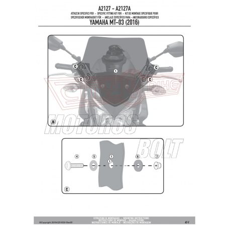 Plexi-szélvédő YAMAHA MT-03 321 (2016-2019) GIVI