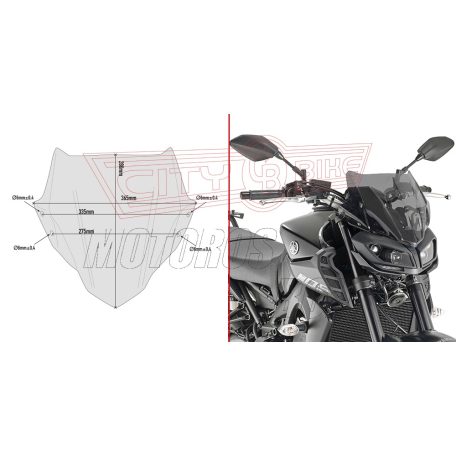Plexi-szélvédő Yamaha XSR 700 (2016-2018) GIVI