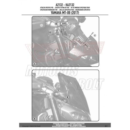 Plexi-szélvédő Yamaha XSR 700 (2016-2018) GIVI