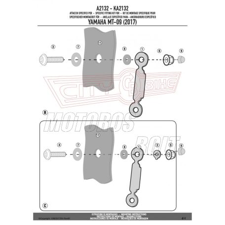 Plexi-szélvédő Yamaha XSR 700 (2016-2018) GIVI