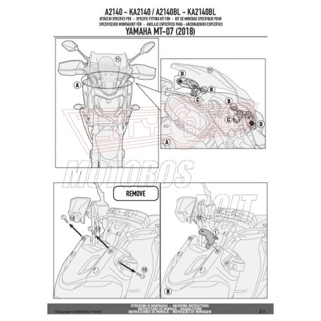 Plexi-szélvédő YAMAHA MT-07 (2018-2019) GIVI